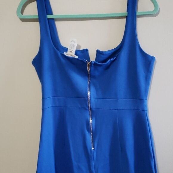 Blue Cropped Pant Romper Jumpsuit Size medium - Picture 5 of 5
